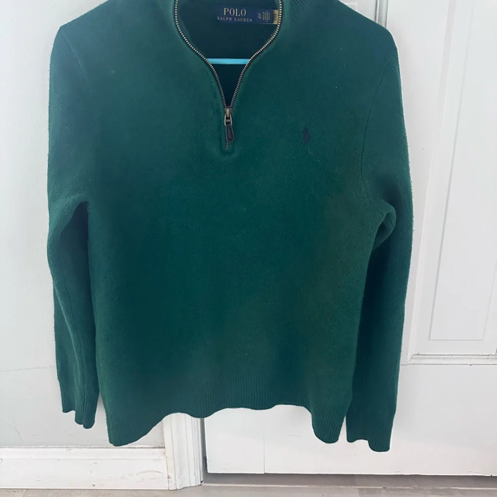 Ralph Lauren cashmere wool Forest Green Zip-Up Sweater - Picture 6 of 10